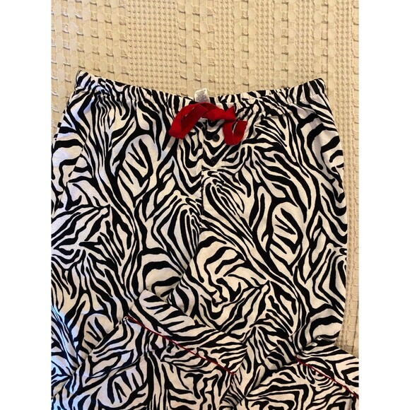 Adonna Zebra Animal Print Pajama Pants Size Medium with Elastic Tie Waist - Picture 6 of 10